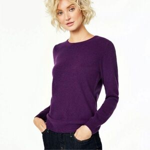 Charter Club Luxury Crew-Neck Cashmere Sweater Vine Heather